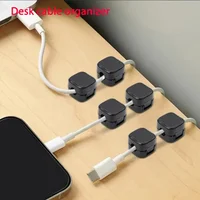 Magnetic Cable Clip Winder Holder Adhesive Wire Keeper Cord Cable Organizer Usb Charging Line Winder For Office Desktop Home 4