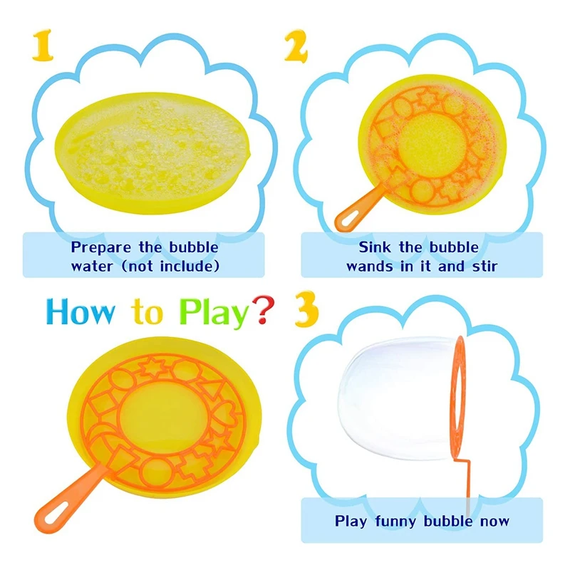15PCS Big Bubbles Wand Kit for Kids Creative Bubble Making Toy Colorful Bubble for Outdoor Activity & Party 5