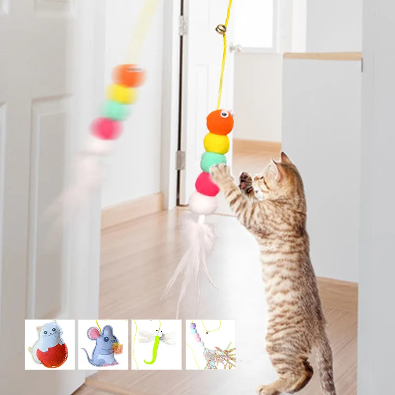 Cat Toy, Cat Play Mat Activity Pet Kitten Padded Bed Cat Play Center with  Hanging Toy Balls and Mice for Cats