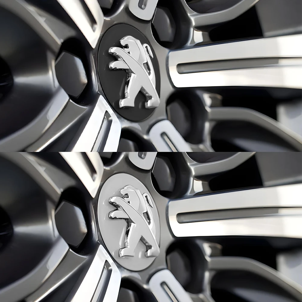 4 Stück 60mm Auto-Radnabenkappen-Embleme für Peugeot 206 3008 308 307 106 407 208 207 107 2008 508 408 5008 – Detail 11