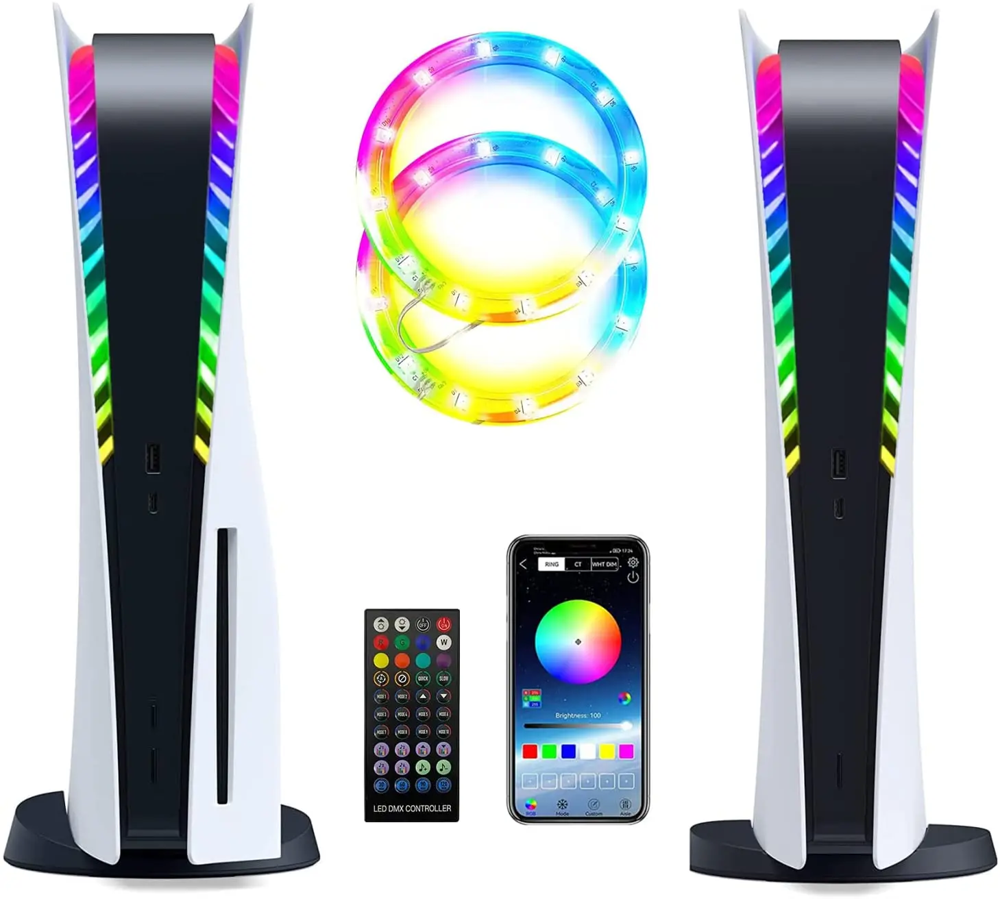 luz led adesivo música sincronização com 8