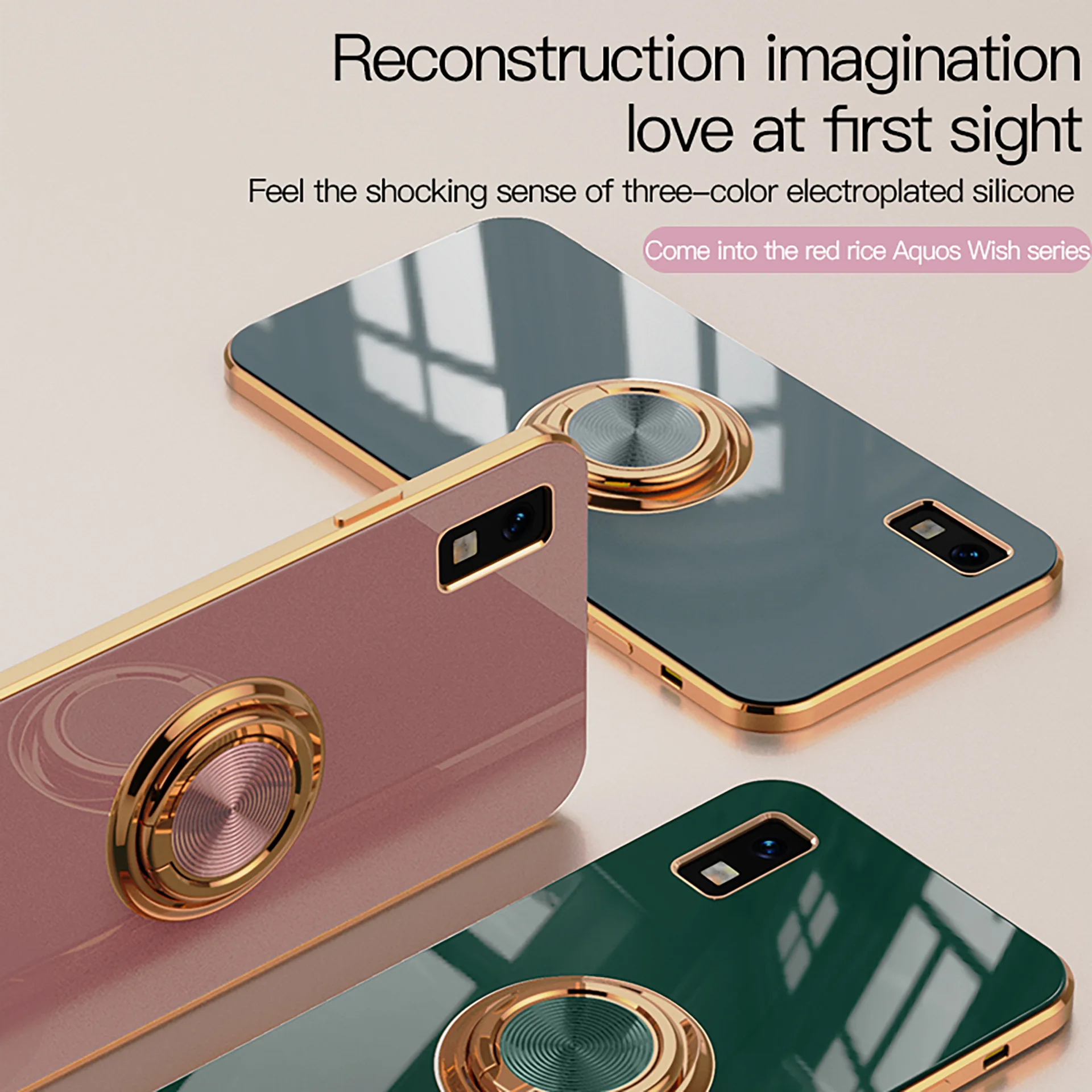 Luxury Ring Plating Magnetic Case – Fashion Soft TPU Anti-Knock Cover