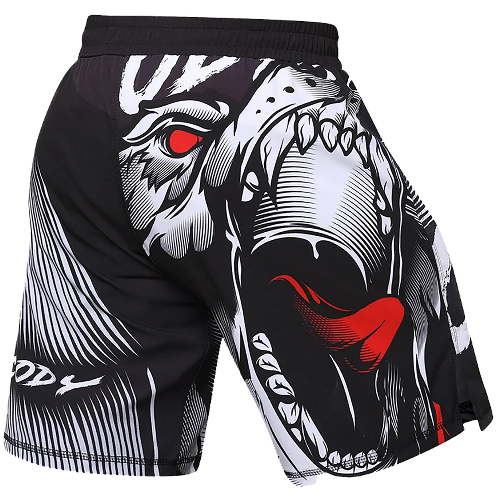 Men MMA Shorts Muay Thai Jiu Jitsu Training Shorts Animal Printed Elastic Waist Gym Fitness Male Boxing Clothes Custom Pattern 6