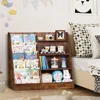 Kids Bookshelf and Storage Organizer,Sling Children Bookcase,Baby Toddler Wooden Book Shelf,Display Cabinet for Playroom,Bedroom 6