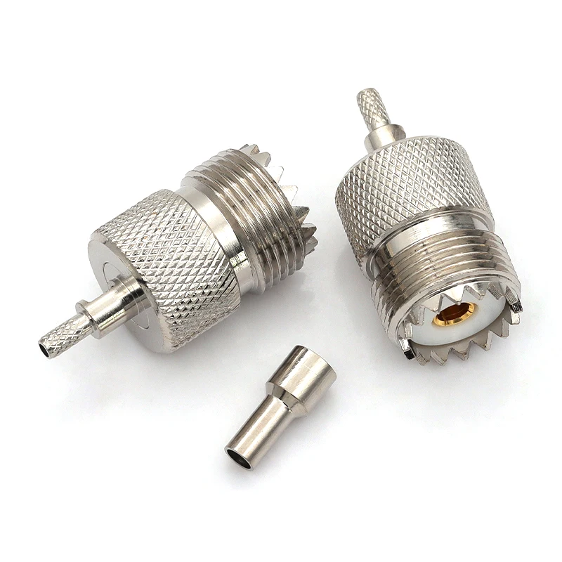 Premium SO239 PL-259 RF Coaxial Adapter - Male to Female Plug Crimp Connector (1/3/5PCS)