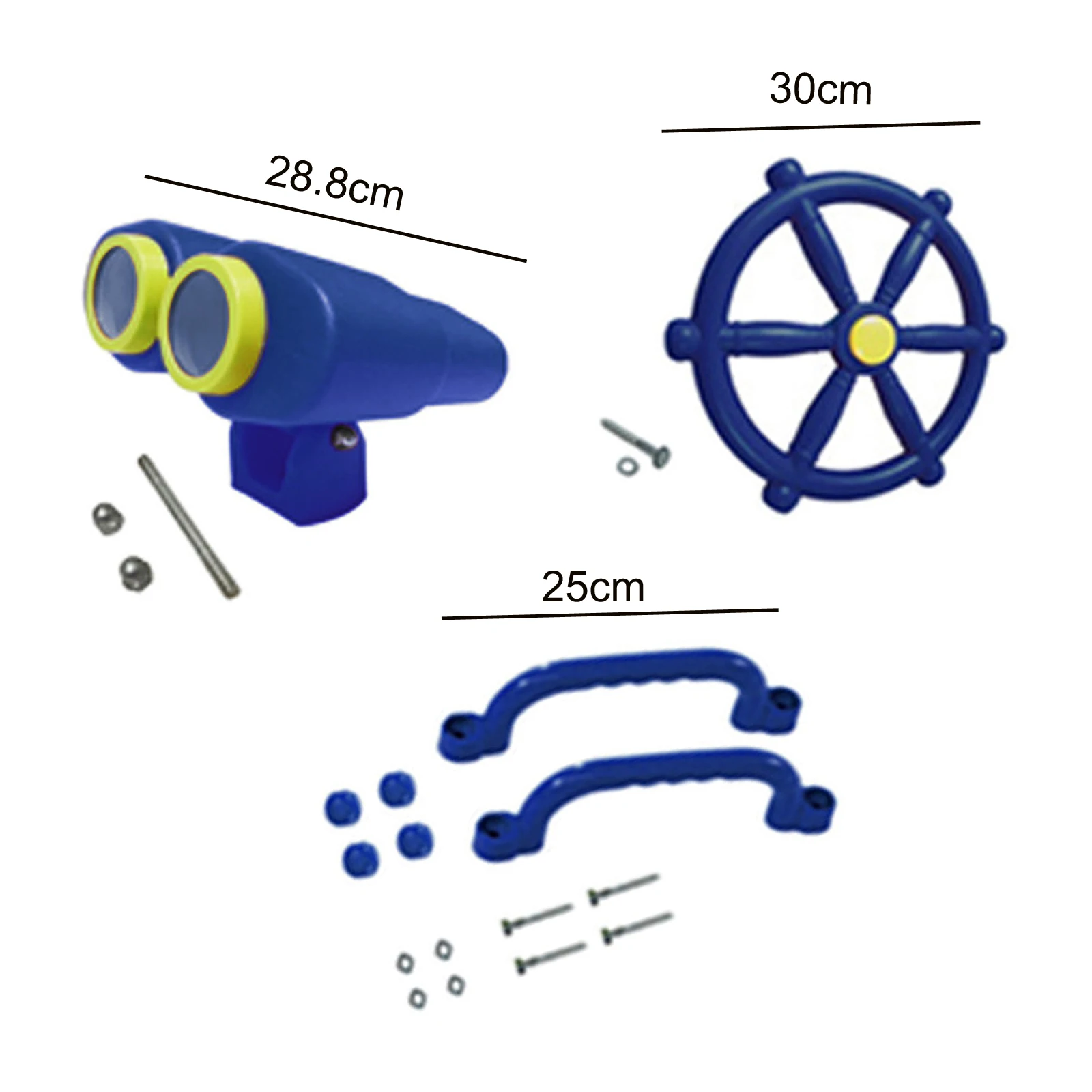 Playground Equipment Set Active Outdoor Play Kids Pirate Telescope Steering Wheel & Safety Handle Bars for Kids Outdoor Playset 6