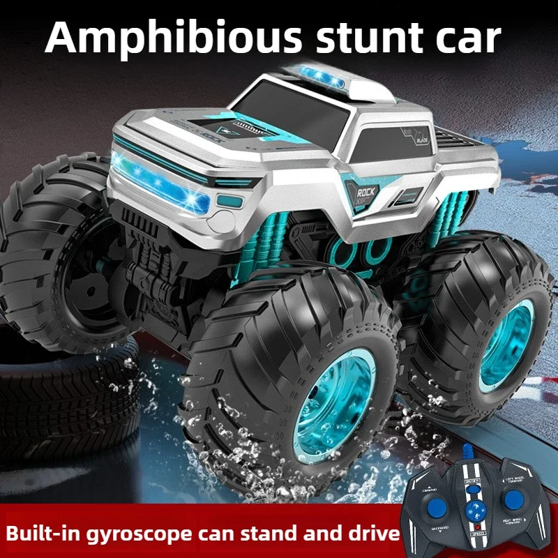 Waterproof Rc Car 1/14 Amphibious 4Wd Off-Road Vehicle Remote Control Water Land Crawler Stunt Climbing Truck Toys for Boys Gift