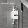 3500W Shower System Set Mini Hot Water Heater Shower Rapid Heating LCD Digital 304 Stainless Steel Rain Shower Head for Outdoor 2
