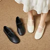 L2511 Old Money Vintage Soft Leather Flat Shoes For Women Stretch Line Band Mary Jane Ballet Shoes For Women Autumn Shoes 1