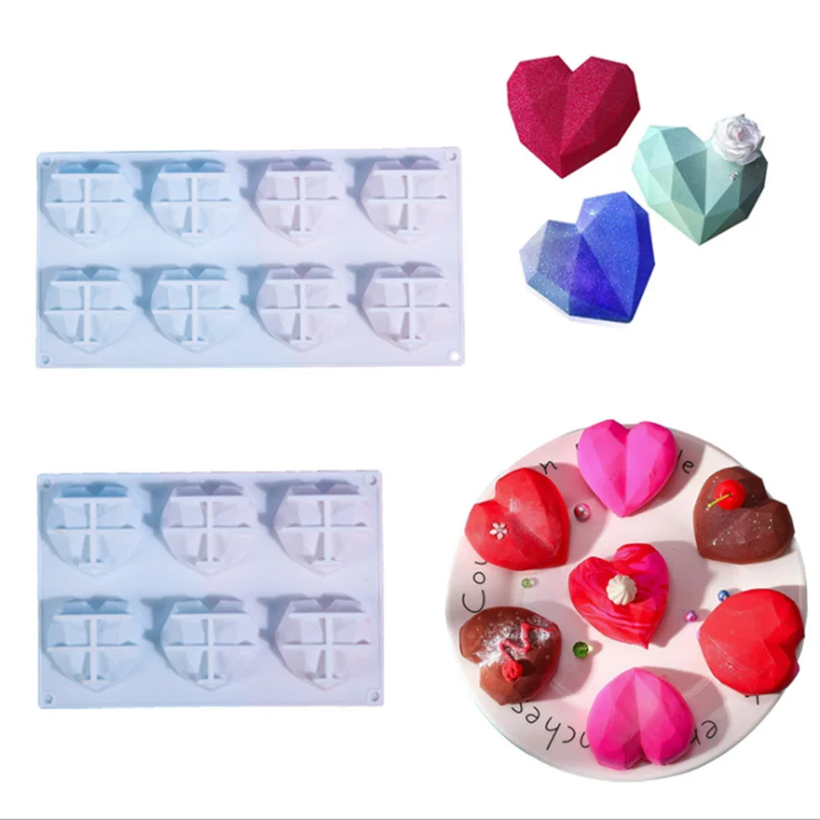 Lovely Heart Shape Epoxy UV Resin Mold Cake Decoration Tools Love DIY Handmade Pendant Silicone Molds for Jewelry Making shiny glossy lovely for cat for head silicone mold for cat tag mold diy keychain jewelry making tools epoxy for protecti