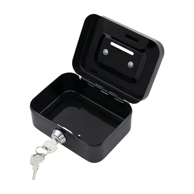 Mini Metal Cash Box Money Bank Change Security Box Portable Kids Coin With Lock Storage Money Tank Children Gift 2