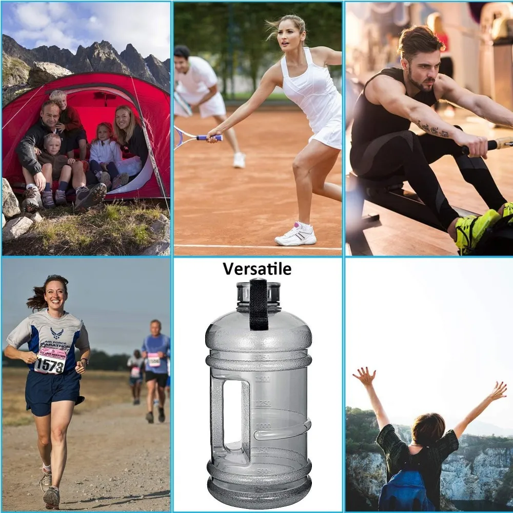 Water Bottle BPA Free 74 oz Gym Bottle Handle Jug Big Bottle Large