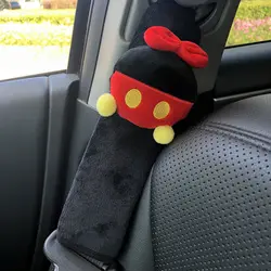 Cute Cartoon Animal Seatbelt Cushion for Kids - Soft and Comfortable Auto Shoulder Strap Protector (Red bow)