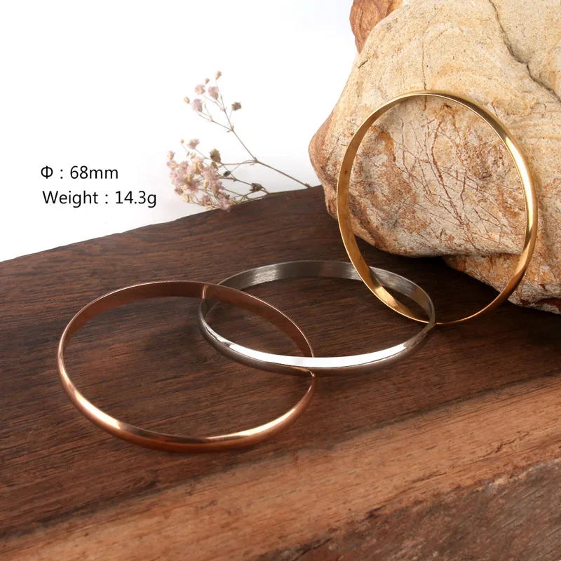 3pcs Set Stainless Steel Tricolor Bangles Women's Third Birthday Bracelet Wedding Anniversary Jewelry Bracelets Gift