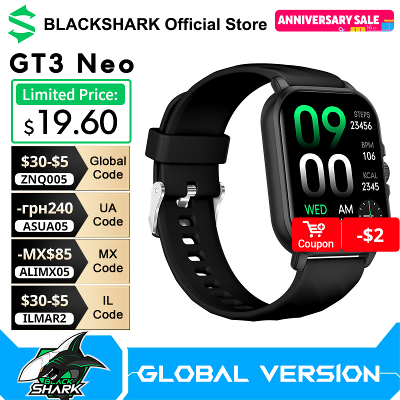  New Blackshark GT3 NEO Smart Watch 2.01'' TFT Display 7 Days Battery Life 100+ Sport Modes AI Voice Assistant men's watch 