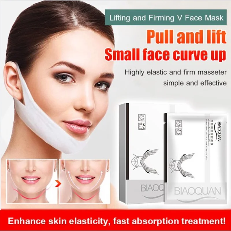 5Pcs V Shape Face Lift Slimming Mask Face Slimmer Double Chin Resist Ageing Wrinkle Remover V Lifting Tightening Collagen Mask