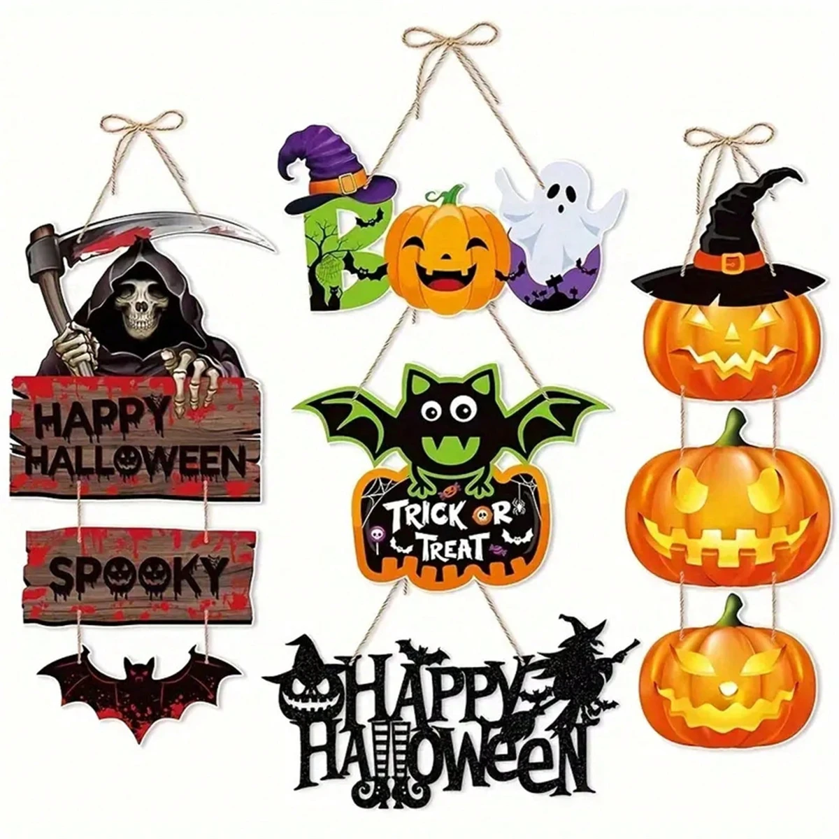 1 piece, pumpkin bat door hanging ornament for Halloween party,Decorate the Halloween pendant for the ghost Festival scene