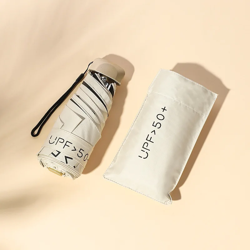 

Superfit 2023 Luxury UPF50+ 6K Umbrellas Rainy Pocket Light 5 Folding Umbrella For Women UV Mini Small Flat Handle Umbrella