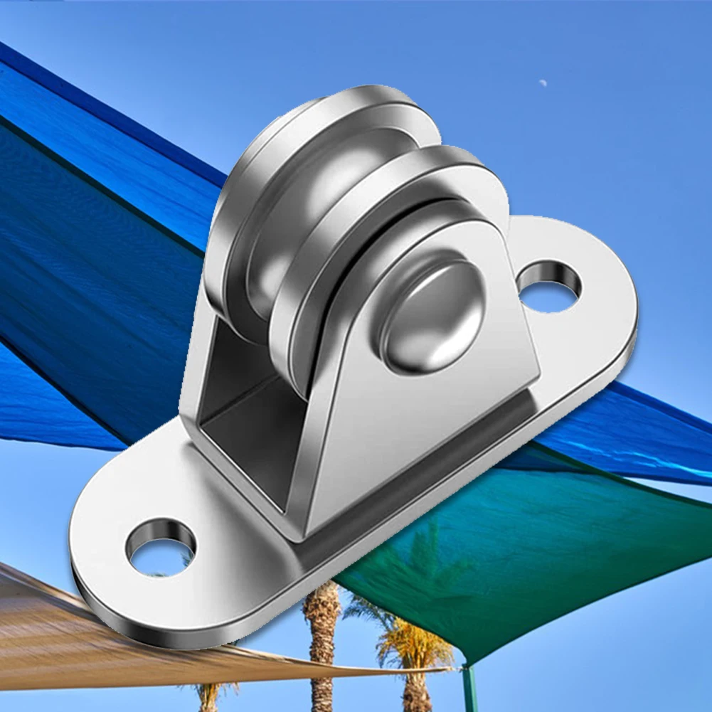 2/4Pcs Silent Pulley with Mounting Screws and Expansion Pulley Block Kit Heavy Duty Fixed Pulley for Sliding Gate and Wire Rope