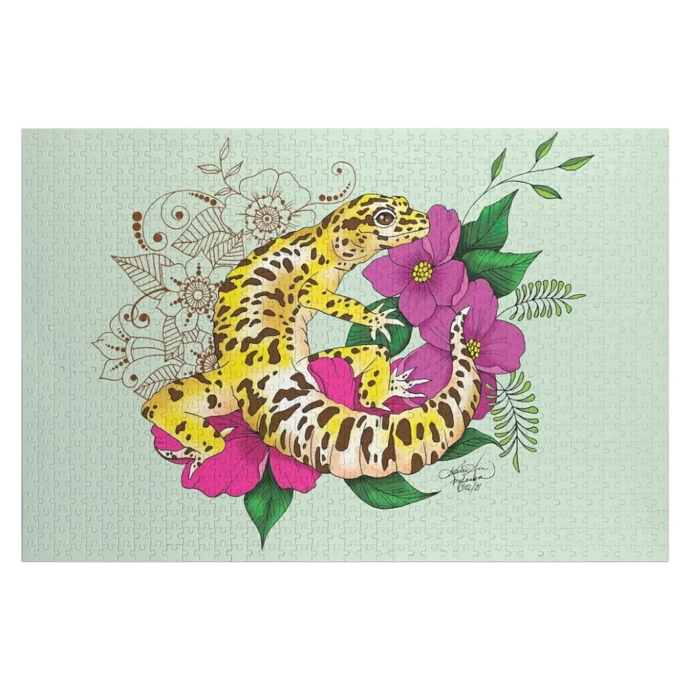 

Leopard Gecko Jigsaw Puzzle Toddler Toys Custom Wooden Name Puzzle