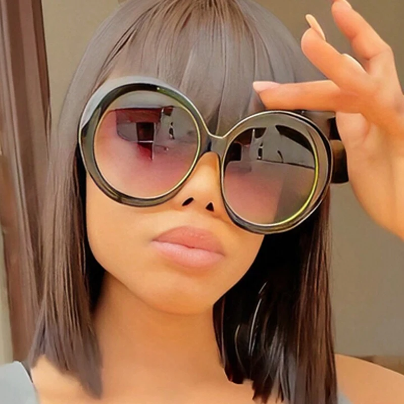 Retro-Sonnenbrille mit großem runden Rahmen, übergroße, modische Street View-Sonnenbrille, Beach Resort-Sonnenbrille