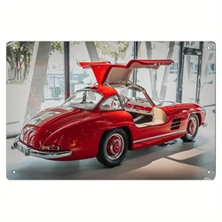 Vintage Red Classic Car Metal Wall Sign with Crafted English Text Design - Aluminum 40x30cm (Aluminum sign)