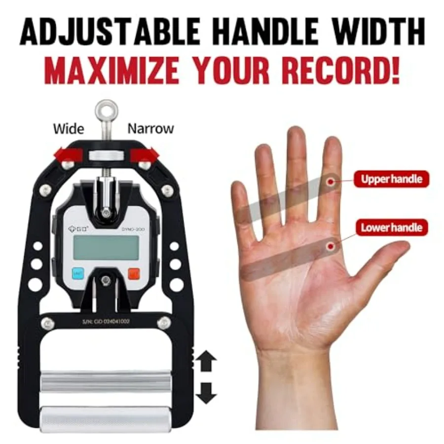 440 Lbs (200 Kgs)Digital Hand Dynamometer Grip Strength Measurement Electronic Hand Grip Strength Tester Grip Strengthener Hand