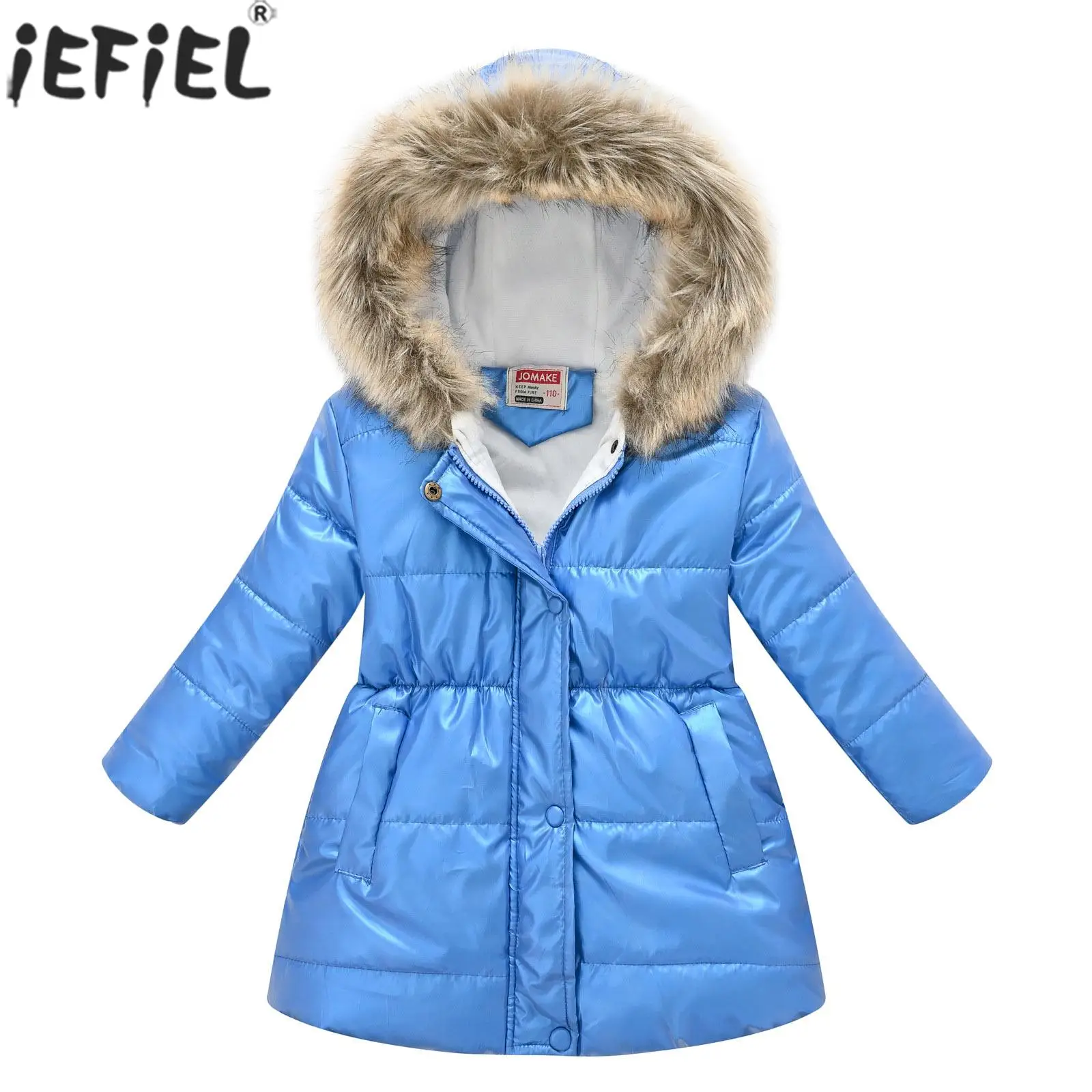 

Детская зимняя теплая верхняя одежда с капюшоном для мальчиков и девочек, куртка средней длины на молнии с хлопковой подкладкой, утепленное ветрозащитное пальто с длинным рукавом