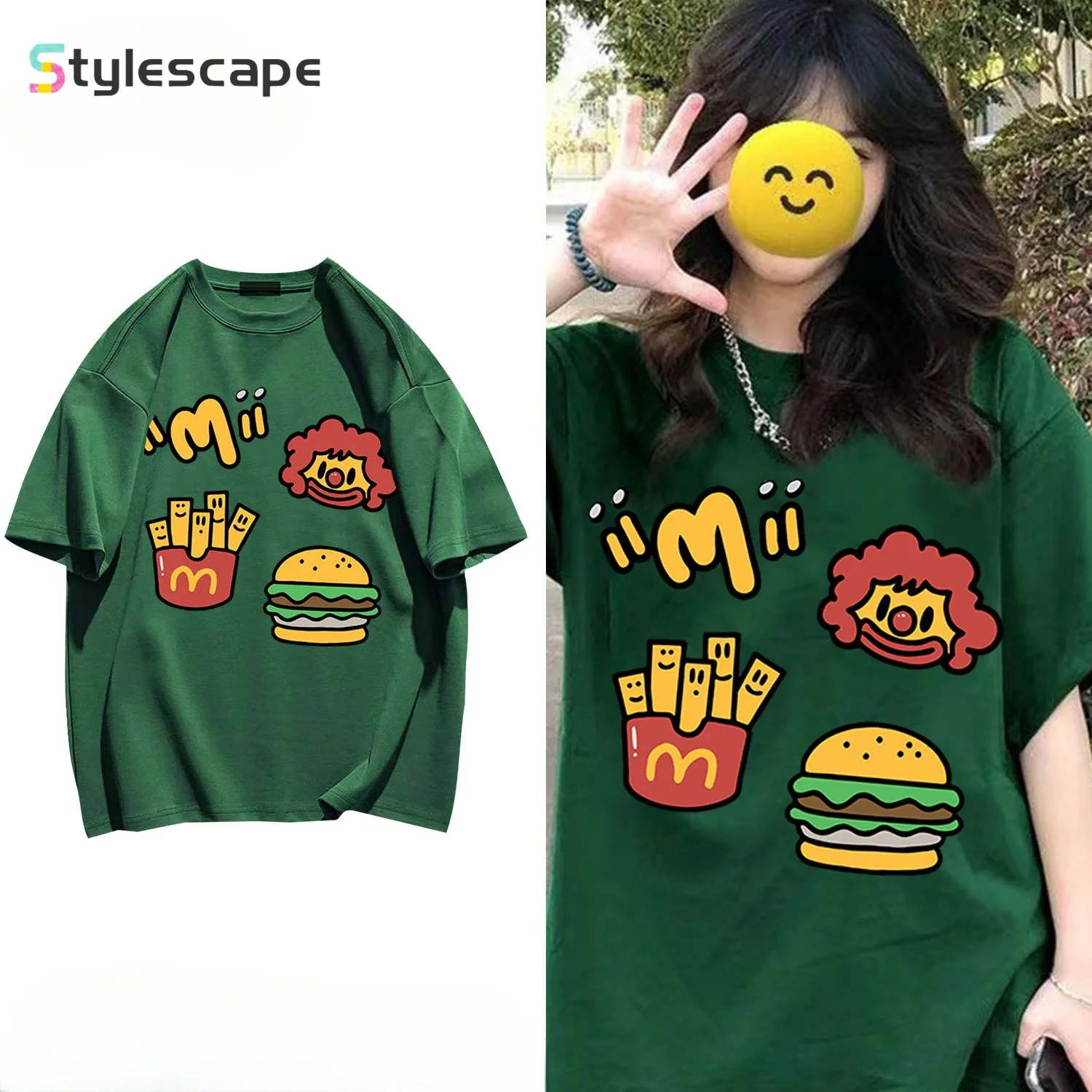 

100% Pure Cotton Oversized Short Sleeved T-shirt for Women's Summer New Street American Fashion Niche Loose Multiple Color Tops