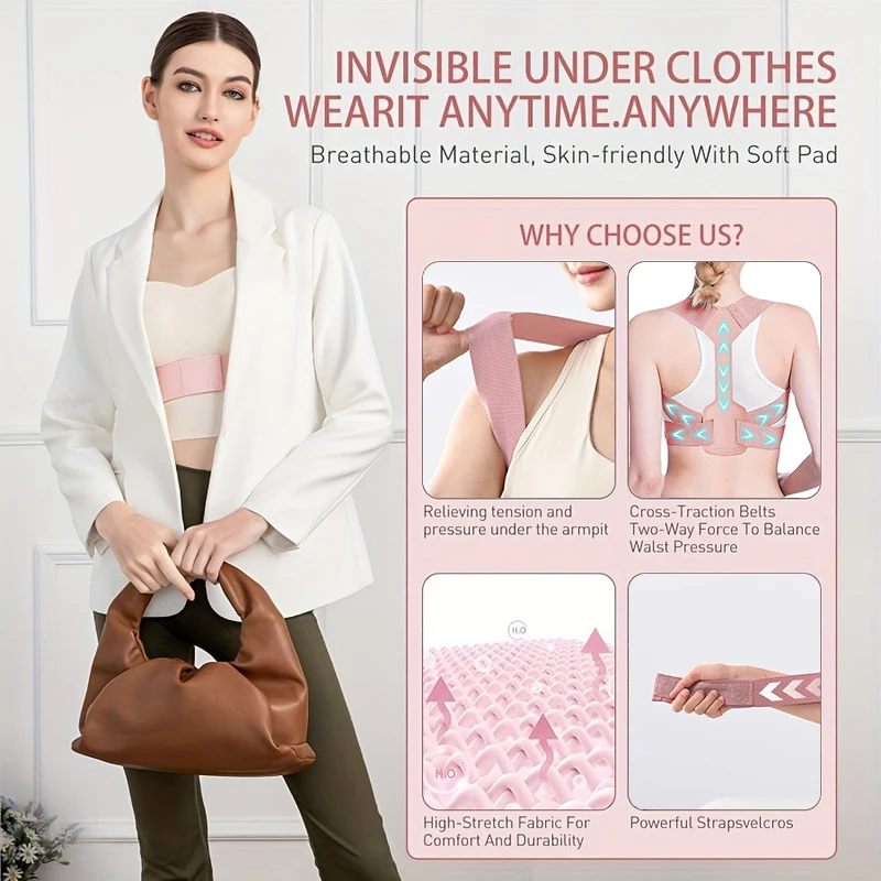 Invisibility Breathable Posture Corrector Belt Adjustable Rectify Posture Back Support Back Neck Brace Training
