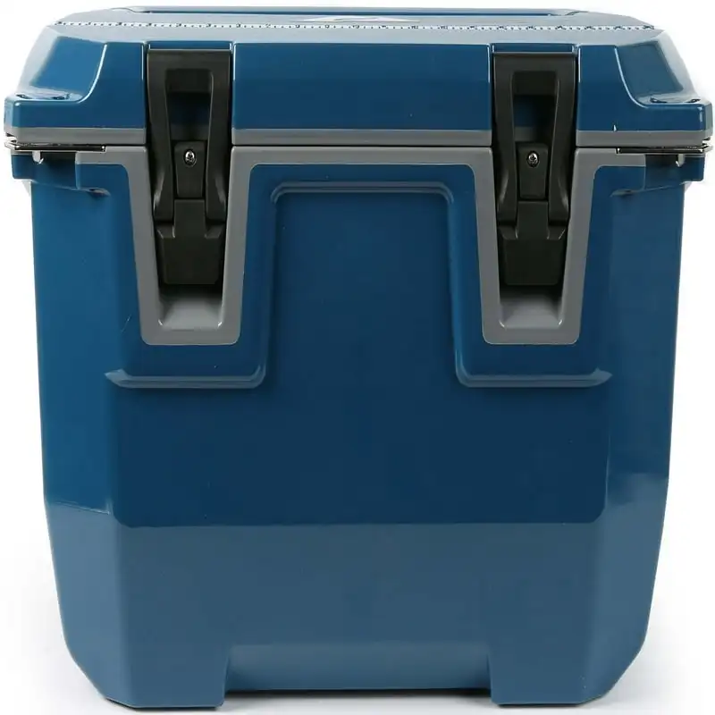 

35 Quart Hard Sided Cooler with Microban Protection, Stainless Steel Locking Plate, Blue