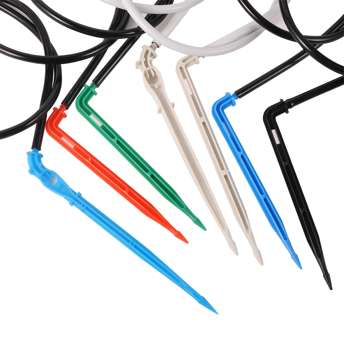 50cm 4/7mm Hose Pressure Compensated Emitter Kits 7 Types One Arrow Dropper Garden Potted Plants Drip irrigation Device 10sets