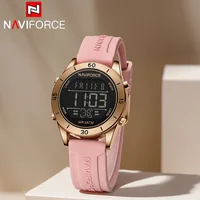 NAVIFORCE Fashion Women's Watch Sports Waterproof Digital Day Date Watch Comfortable Silicone Band Dress Electronic Wristwatch