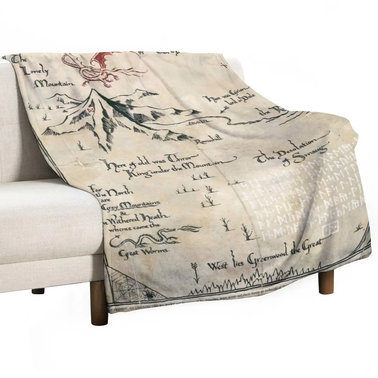 

Map of Middle Earth Throw Blanket Decorative Sofa Sofa Luxury Thicken Blankets
