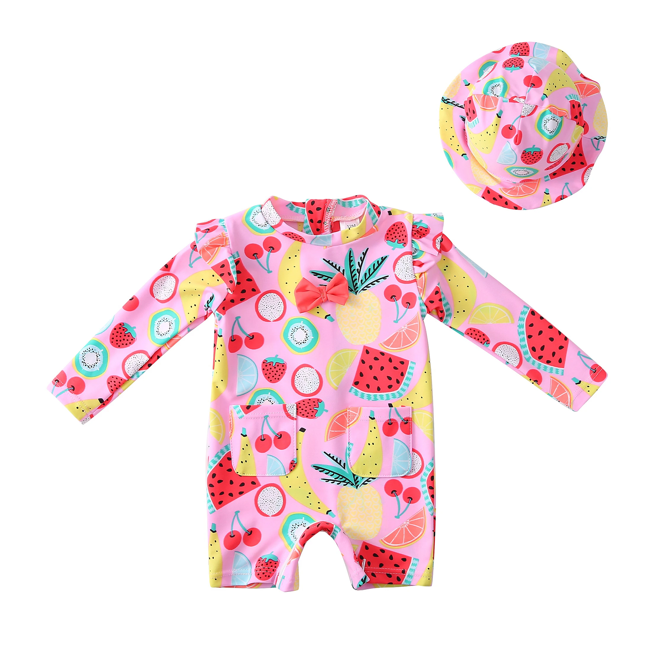 UPF50+ Kids Swimwear With Bowknot Toddler Infant Bathing Suit for Girls