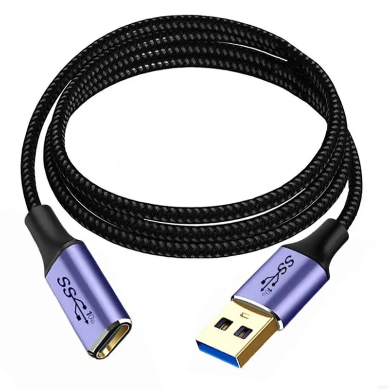 나일론 직조 USB 3 0 남성 USB C 여성 변환기 케이블 충전 장치 H8WD 용 0.1m 1m 길이 옵션