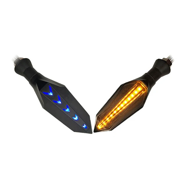 8mm Motorcycle LED Turn Signal Lamp Sequential Flowing Flash Indicator Lights Amber Running Light Motorcycle Tail Light