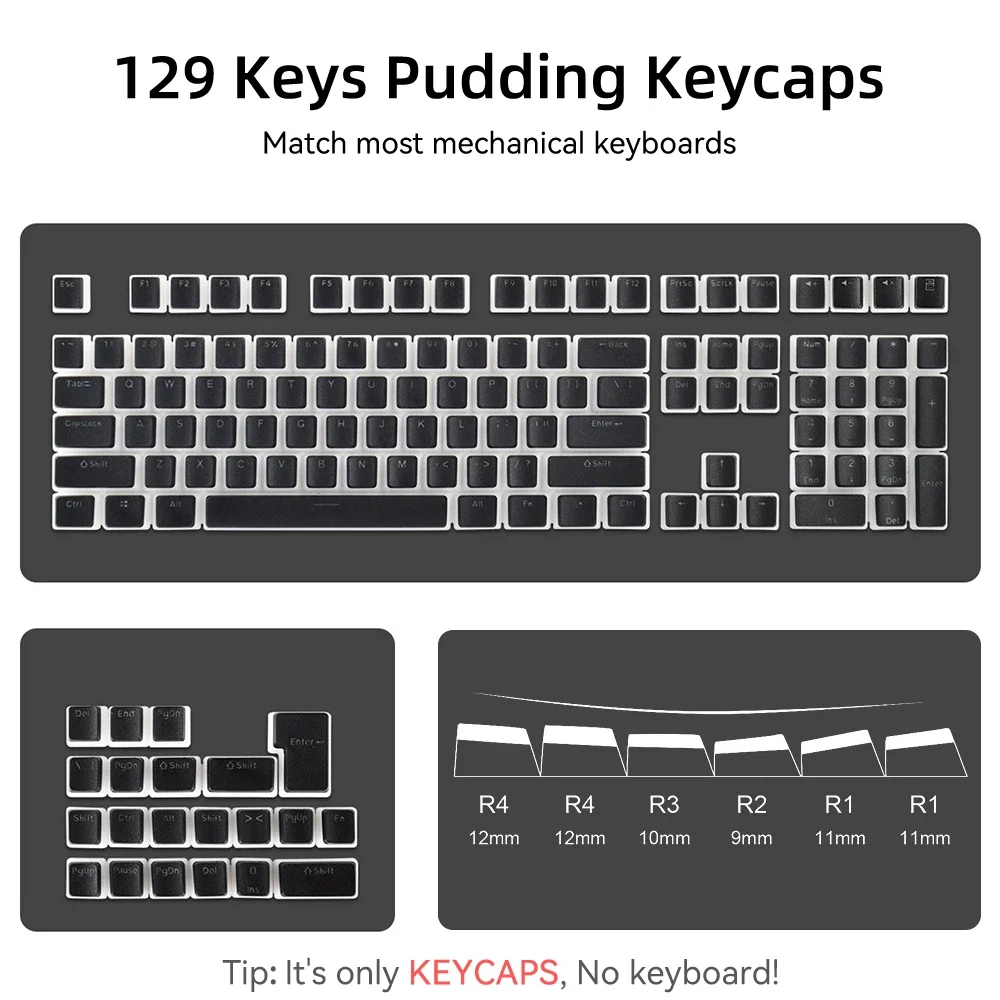 129 key pudding keycap set full layout
