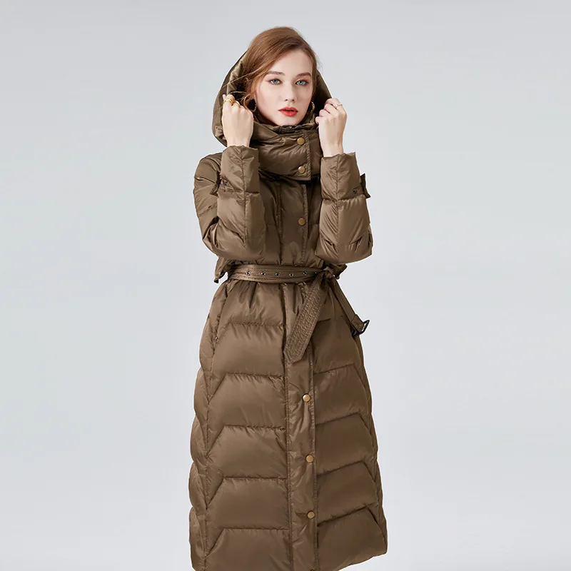

Long Down jacket for women 2023 new European and American style high-end women over knee thickened warm winter coat for women