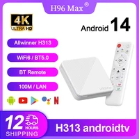 H96 MAX H313 Smart TV Box Android 14 TV Box 4K@60fps 100M/LAN Dual Wifi6 BT5.0 Google Voice Assistant Медиаплеер Set Top Box