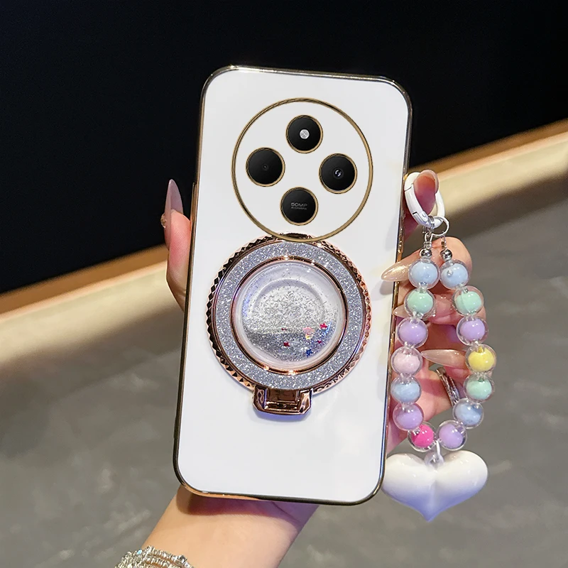 Enhanced Plating Circular Bracket Lanyard Phone Case
