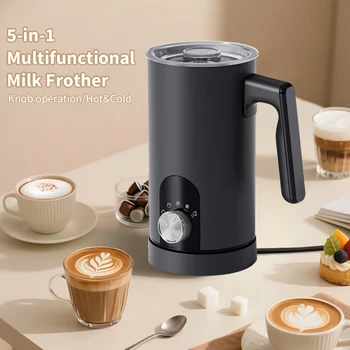 Milk Frother Electric Milk Foam Machine Automatic Milk Foamer 5 in 1 Electric Milk Frother Foam Maker for Cappuccino Cream Egg 1