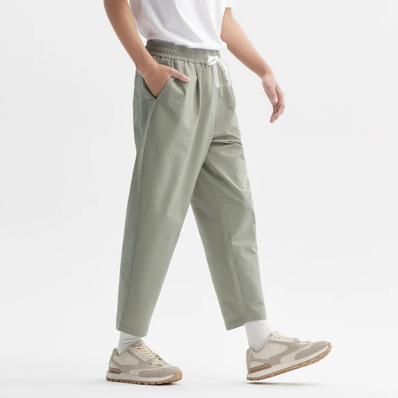 Semir Casual Trousers Men 2024 Summer New Daily Simple Commuter Loose Tapered Nine-Minute Trousers Elastic Waist Trousers 5