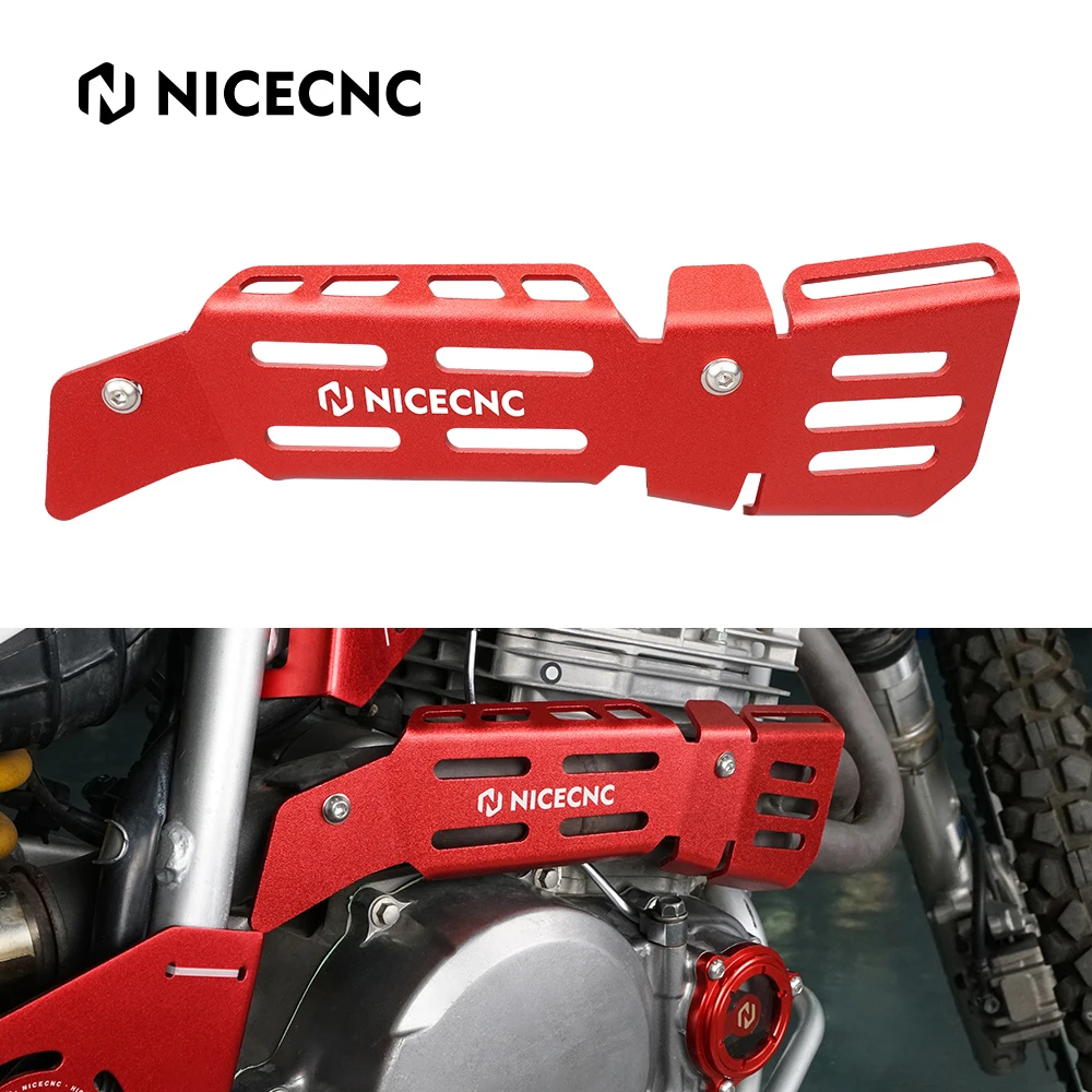Nicecnc Motorcyle Tubo Di Scarico Heat Shield Cover Guard Protector Per Honda Xr650L Xr 650 L 1993-2023 Accessori In Alluminio Rosso