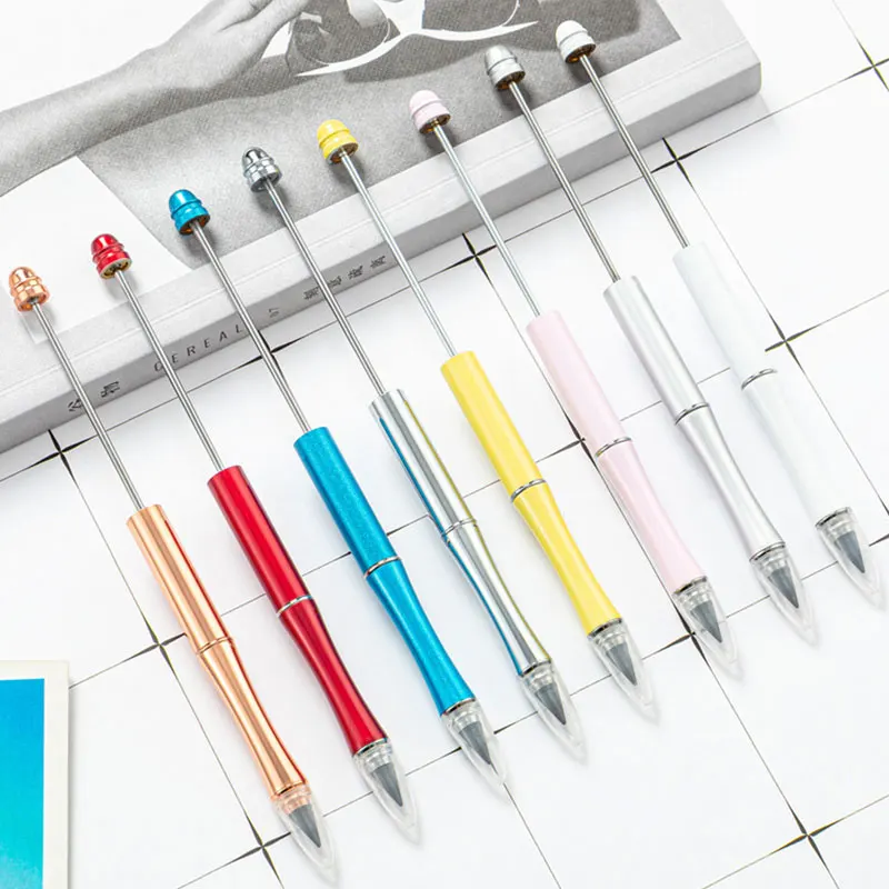 100Pcs Writing Beaded Pencil Pens Inkless Pencils Eternal Pencils Art Sketch Painting Tools Stationery School Supplies