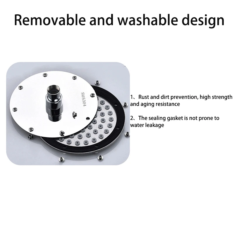High quality 8 inch stainless steel ultra-thin waterfall shower heads rainfall shower head Rain Square round 2023 New 3