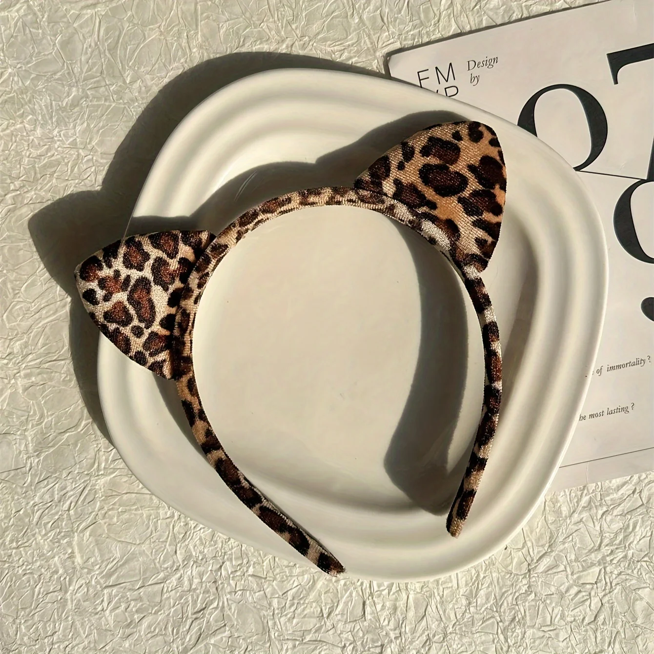 Chic Leopard Print Cat Ear Headband - Cute Vintage Style Fabric Hair Accessory For  Cosplay Or Women Perfect for Daily Wear