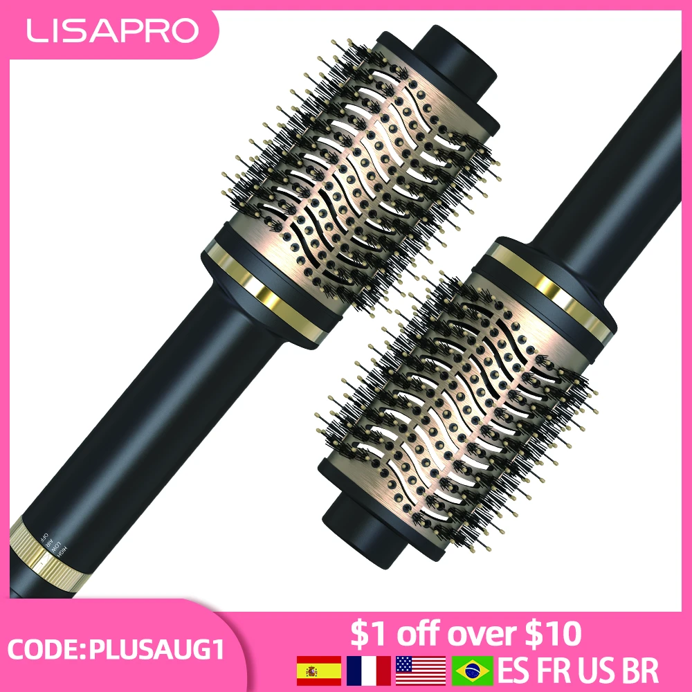 LISAPRO Hot Air Brush  One Step Hair Straightener Brush Hair dryer and  Styling Tool Black Gold Curler Electric Hair Comb|Straightening Irons| -  AliExpress
