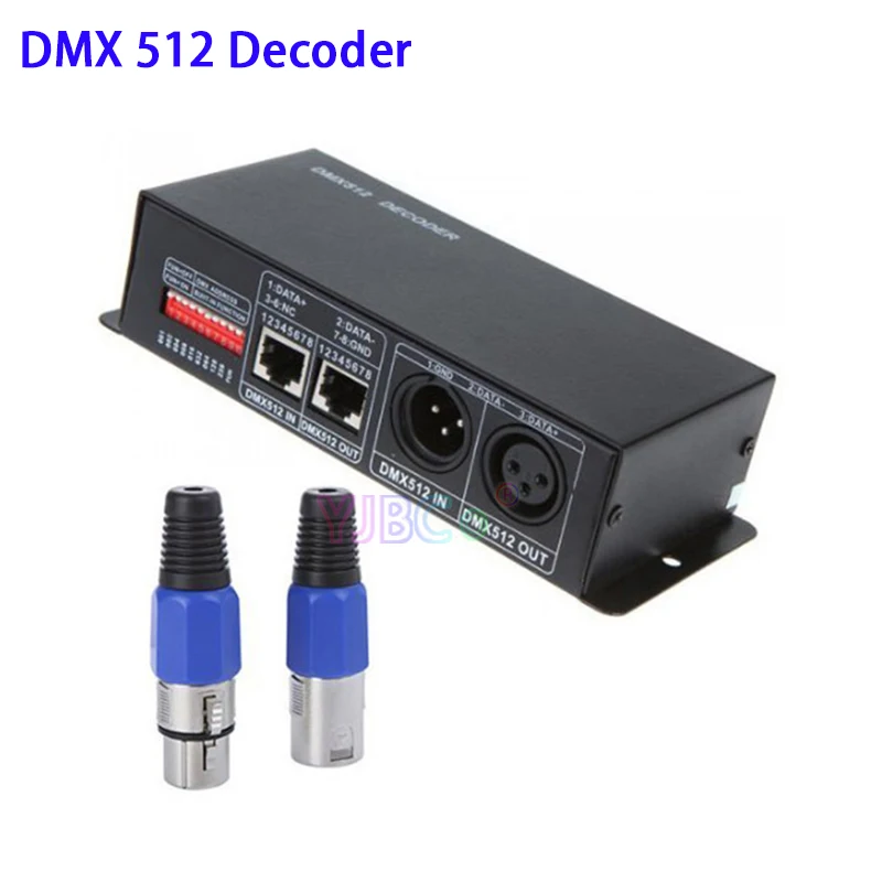 DC 12V 24V RGB RGBW DMX 512 Decoder LED Strip Light Controller DMX to PWM  RGB stage lamp 3CH*8A 4CH*8A DMX512 decoder dimmer