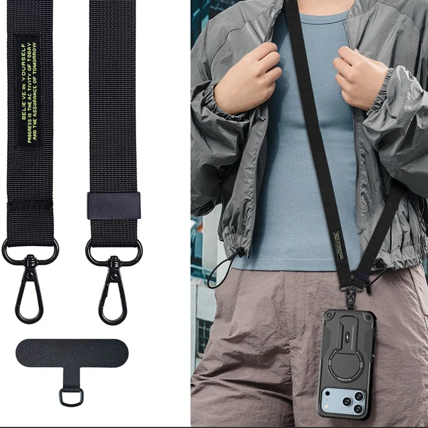 Universal Lanyard Case with Wireless Charging and Stand Cover Feature